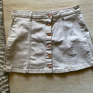 Tan high waisted mini skirt (L)
